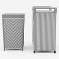 thumbnail image 3 of Furniture of America Azur Aluminum 2-Piece Bar Cart and Trash Can in Gray, 3 of 18