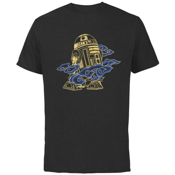 Star Wars R2-D2 Droid In the Clouds - Short Sleeve Cotton T-Shirt for Adults - Customized-Black