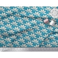 thumbnail image 3 of Soimoi Blue Cotton Cambric Fabric Artistic Floral Print Fabric by the Yard 56 Inch Wide, 3 of 3