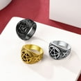 thumbnail image 3 of FaithHeart Mens Statement Band Ring Stainless Steel Size 12 Punk Hip Hop Signet Rings Vintage Jewelry, 3 of 10