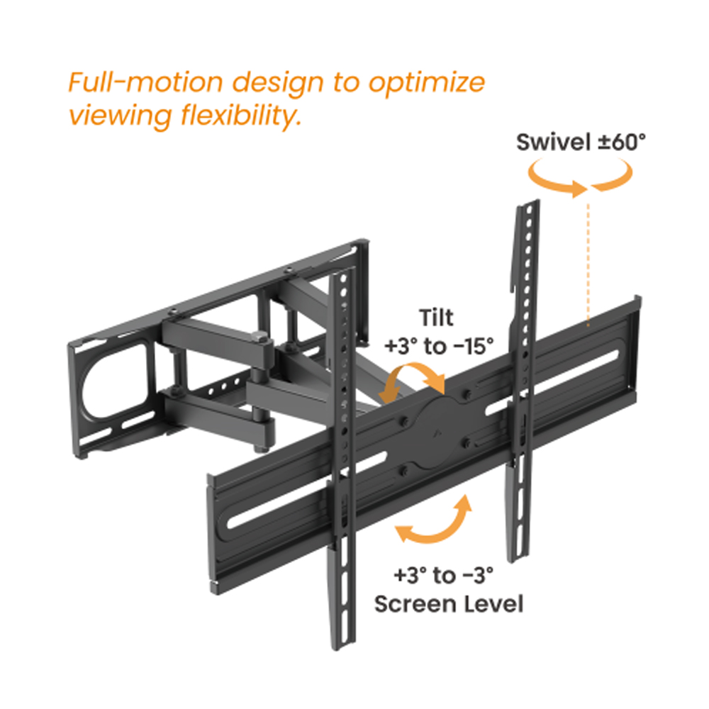 Economy Full-Motion Dual-Arm TV Wall Mount: Up to 37" to 80" Screens