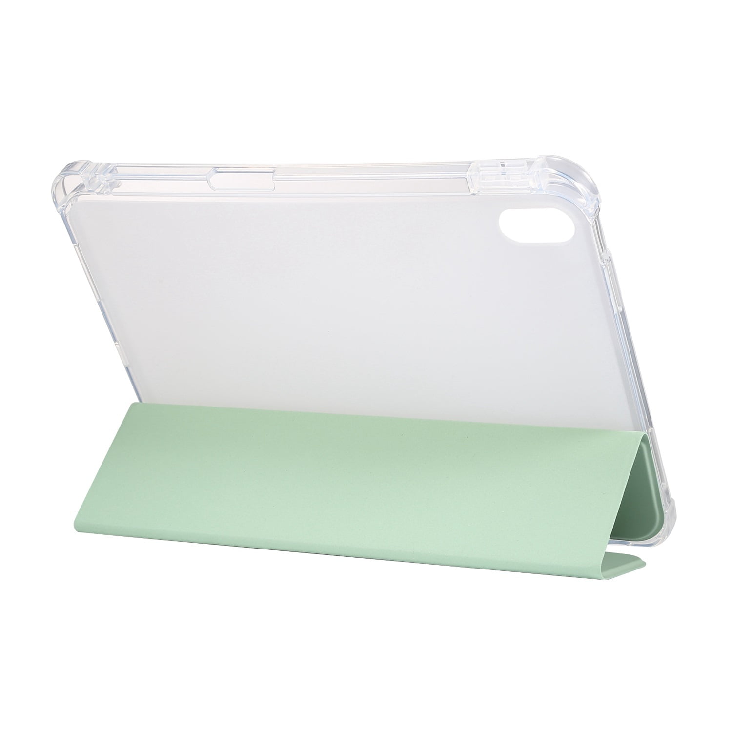 SaniMore for iPad 10th Generation 10.9" 2022 Case, Auto Sleep/Wake, Flexible TPU Case with Tri-Fold Kickstand & Pencil Holder Shockproof Protective Case for Women Men, Matchagreen