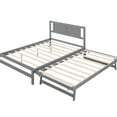 thumbnail image 4 of Full Platform Bed With Adjustable Trundle Gray - Fine Support Pine Wood Size Created, 4 of 7