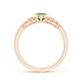 thumbnail image 2 of Angara Natural 0.66 Ct. Emerald with Diamond Vintage Inspired Ring in 14K Rose Gold for Women (Ring Size: 3.5), 2 of 9