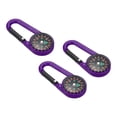 thumbnail image 1 of Unique Bargains Compass, Buckle Compass Keychain Waterproof Survival Pocket Compass, Purple 3Pack, 1 of 6