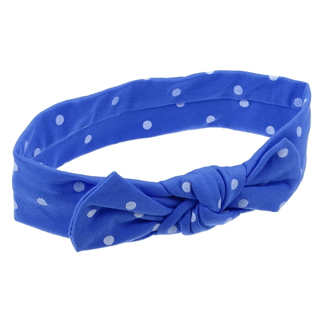 Diadema con lazo de lunares Unique Bargains de algodón azul 77 pulgadas