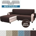 thumbnail image 1 of CHOK L-Shape Sofa Slipcover Sectional 3 Seater Chaise Cover Pet Dogs Couch Protector  (Black Large), 1 of 10