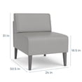 thumbnail image 4 of Luxe Lounge Reception Waiting Armless Guest Chair / Silver Steel Legs / Black, 4 of 5