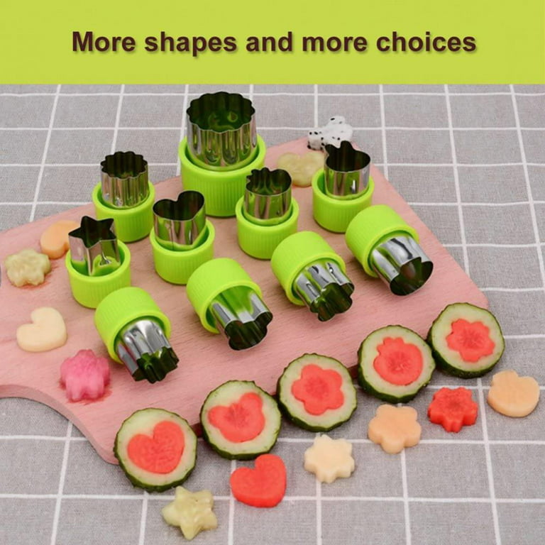 9Pcs/set Vegetable Cutters Shapes Set DIY Cookie Cutter Star Heart for Kids  Shaped Treats Food Fruit Cutter Mold