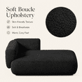 thumbnail image 4 of Miniyam Boucle Chaise Lounge Chair, One Arm Upholstered Chaise Sofa with Single-Sided Back and Legs for Living Room, Black, 4 of 7