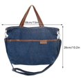 thumbnail image 3 of Bolso Denim Casual Hombro Correa Ajustable con Asa Clutch Azul Oscuro Azul, 3 of 3