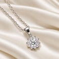 thumbnail image 2 of Women's Floral Halo Pendant Necklace, Silver-Tone Clear Round Stone Necklace, Sparkling Fashion Necklace for Women, 2 of 8