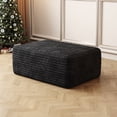 thumbnail image 4 of Sailvan Ottoman, Foot Stool Sofa Ottoman for Living Room & Bedroom, No Assembly Required, Plush Corduroy Fabric, Black, 4 of 6