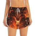 thumbnail image 2 of Daiia Magma Fire Black Dragon Pattern Women's 2 in 1 Running Shorts - Lightweight Athletic Workout Gym Yoga Shorts Liner with Phone Pockets-Small, 2 of 7