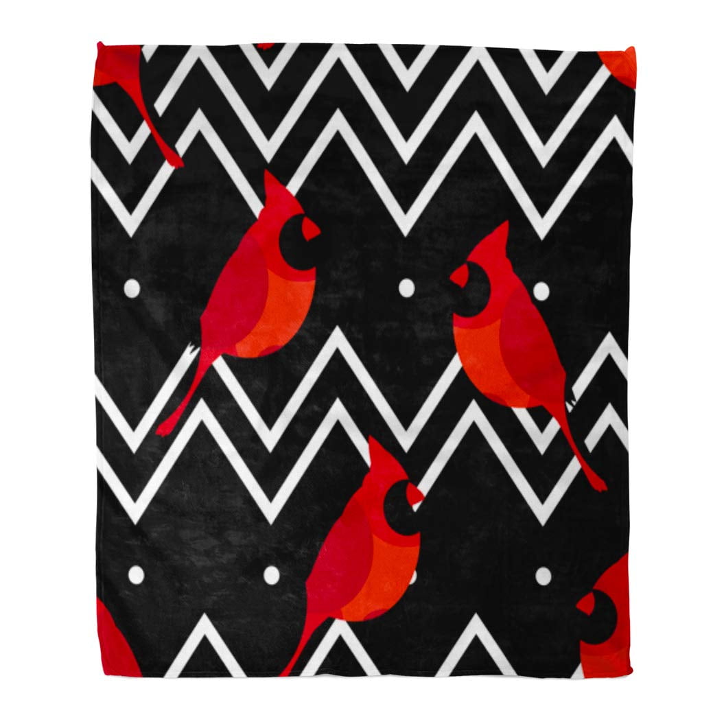 JSDART Throw Blanket 58x80 Inches Bird Abstract Pattern Red Cardinal