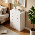 thumbnail image 3 of Capri White 6 Drawer Dresser, Modern Nightstand, Storage Wide Chest of Drawer, Wooden Dresser Storage Cabinet for Adults, Bedroom Living Room Furniture, 3 of 10
