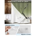 thumbnail image 3 of No Hook Cloth Fabric Shower Curtain with Snap in Liner, Sage Green Beige Waterproof Shower Curtains Set with See Through Top Window, Ombre Ice Hockey Ball Sport Game Bath Curtains Shower 72"x78", 3 of 6