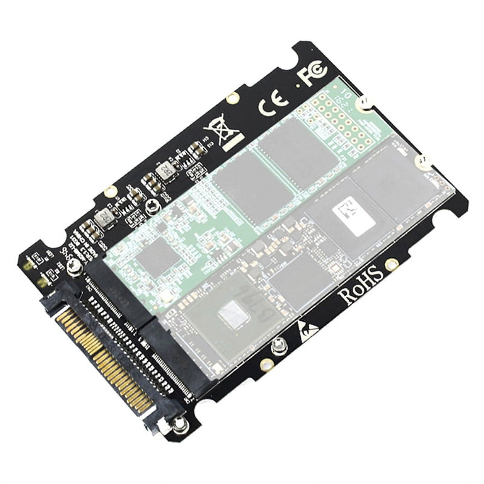 M.2 SSD to U.2 Adapter 2in1 M.2 NVMe and SATA-Bus NGFF SSD to PCI-E U.2  SFF-8639 Adapter PCIe M2 Converter,Without Shell 