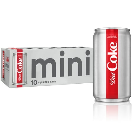 (3 Pack) Diet Coke Mini Cans, 7.5 Fl Oz, 10 Count (Coca Cola Best Selling Products)
