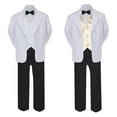 thumbnail image 2 of 6pc Baby Toddler Boy Teen Formal Black & White Suit Set Satin Vest Sm-20, 2 of 3