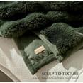 thumbnail image 2 of EVERGRACE Ultra Soft Luxury Fluffy Faux Rabbit Fur Throw Blanket, Thick Warm Bubble Throw for Bed, Cozy Plush Reversible Blankets for Couch, Chair, Sofa, Green, 60x80 Inches, 870 GSM, 2 of 8