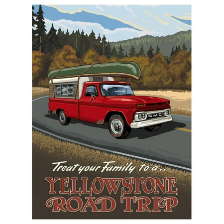 Yellowstone National Park Pickup Road Trip Hills Giclee Art Print Poster by Paul A. Lanquist (9