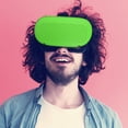 thumbnail image 4 of Cubierta de auriculares de silicona VR Auriculares Anti-Scray Auriculares Protector Flexible Almacenamiento Shell Gamers Regalos Reemplazo para Oculus Quest 2 Green Kearding EL005809-04, 4 of 7