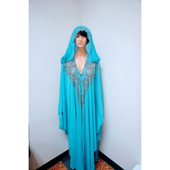 Long, Maxi Hooded Dress/Jacket/overcoat/abaya. Sophisticated and elegant. Cinch with a belt for a fitted look. One size fits all.