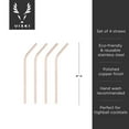 thumbnail image 4 of Viski Stainless Steel Copper Cocktail Straws, Drinking Straws, Set of 4, 4 of 8