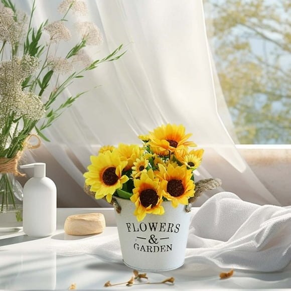 Outdoor Flower Pots Metal Bucket Flower Pots Iron Milk Can Vase Iron Water Can Vase Metal Vase Retro Village Flower Bucket French Bucket Flower Pot