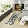 thumbnail image 3 of Maples Rugs Vivian Transitional Medallion Grey Washable Hallway Runner Rug, 1'8 x 5', 3 of 9
