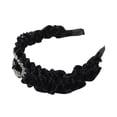 thumbnail image 4 of Unique Bargains 1 Pc Hairband Bow Rhinestone Hair Accessories for Women Black, 4 of 5