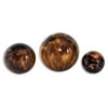 Set of 3 Decorative Transparent Brown Tortoise Glass Decorative Spheres 5"