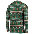 thumbnail image 3 of Men's Concepts Sport Green Miami Hurricanes Ugly Sweater Knit Long Sleeve Top and Pant Set, 3 of 5