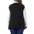 thumbnail image 3 of Agnes Orinda Women's Plus Size V Neck Knit Sweater Vest Sleeveless Side Split Casual Pullover Waistcoat 1X Black, 3 of 6