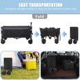 thumbnail image 6 of Gearwell Folding Utility Wagon, 51 Inch Extended Collapsible Garden Cart with 480 lbs Capacity, 7 Inch All-Terrain Wheels, 1:6 Foldable Yard Cart, Black Gray, 6 of 9