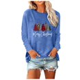 Maqroz Ugly Christmas Sweaters for Women Plus Size Casual Tops Print V