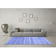 thumbnail image 3 of Ahgly Company Machine Washable Indoor Round Abstract Blue Contemporary Area Rugs, 7' Round, 3 of 4