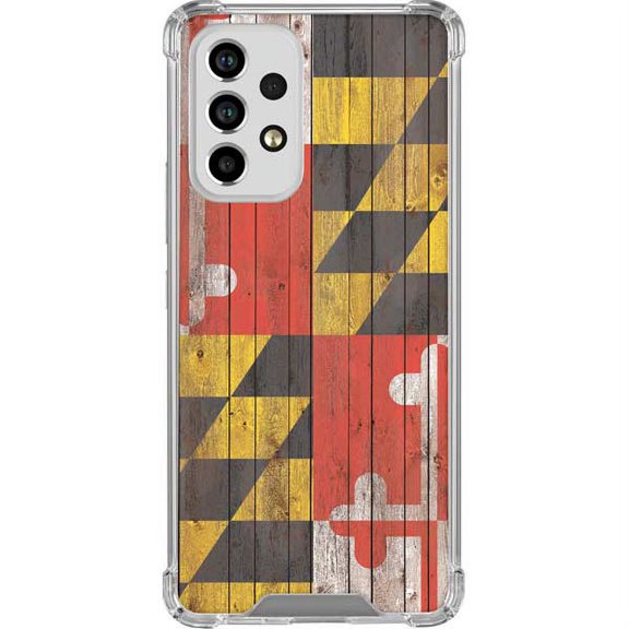 Skinit Countries of the World Maryland Flag Dark Wood Galaxy A53 5G Clear Case