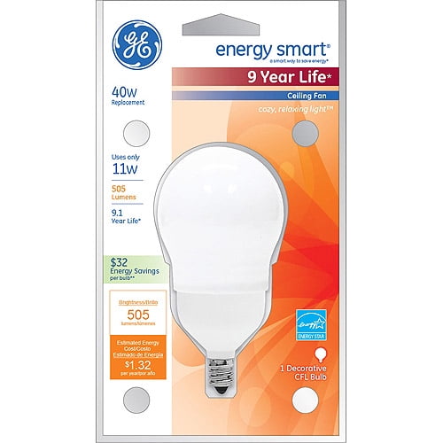40-watt Replacement 4-Pack 450-Lumen A17 Light Bulb with Medium Base GE Energy Smart CFL 11-Watt 