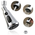 thumbnail image 2 of Kitchen Faucet Sprayer Head 3-Function Splash-proof Tap Sprayer Nozzle with Adapter 360-Degree Sink Pull Out Spray Replacement Heads for FM22/M24 Connector, 2 of 10
