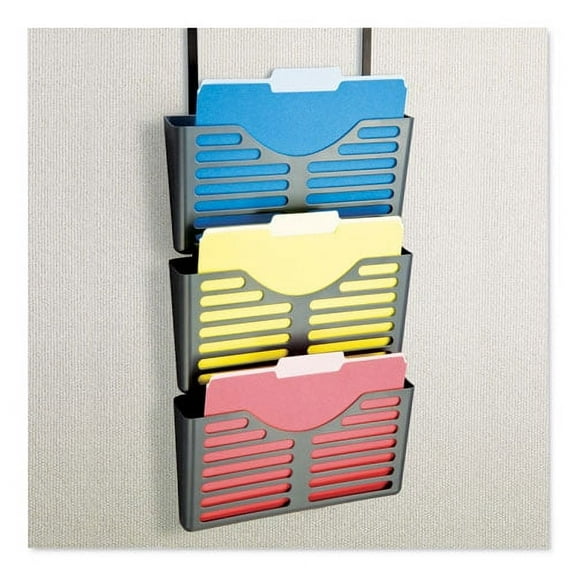 Officemate VerticalMate Cubicle Wall File Pocket, 3 Sections, Letter Size, 13.5" x 6" x 28\