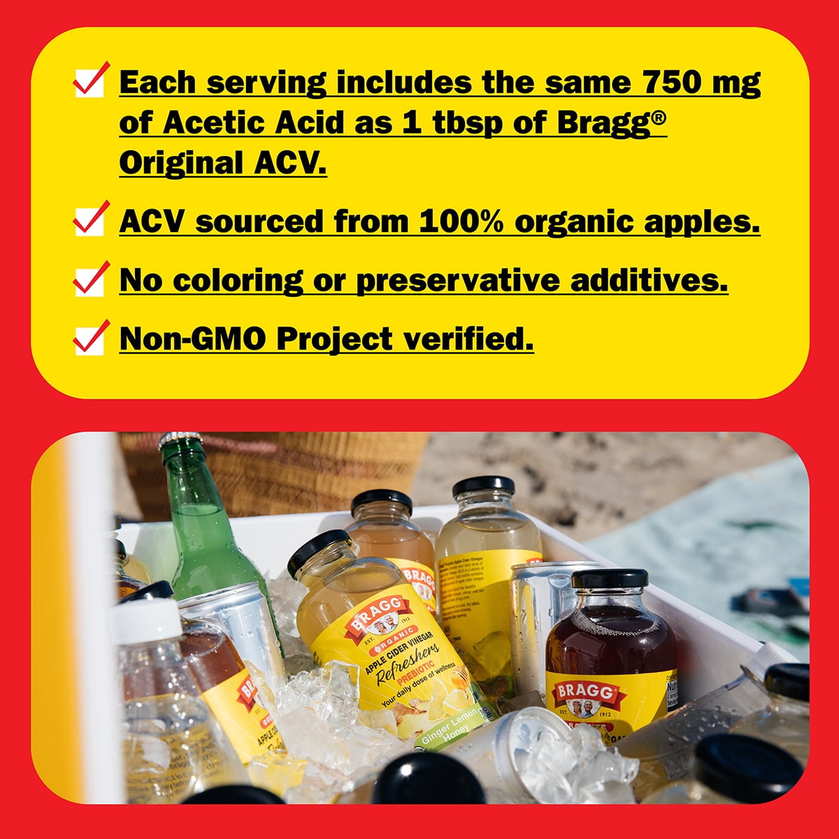 Bragg Organic Apple Cider Vinegar Refresher, Apple Cinnamon, 16 fl oz