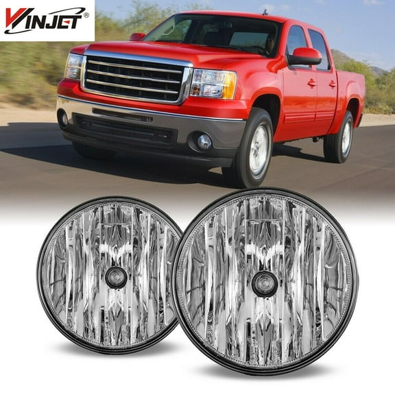For GMC Sierra 2007-2014 Clear Lens Pair Bumper Fog Lights Front Lamps Replacement