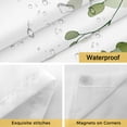 thumbnail image 4 of Green Eucalyptus Leaves No Hook Shower Curtain with Snap in Liner, Weeping Spring Botanical Summer Double-Layer Waterproof Fabric Shower Curtains for Bathroom Hotel Bathtub, Mesh Top 48"x72", 4 of 9
