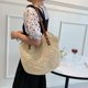 thumbnail image 5 of Bolso de playa tejido hueco para mujer, bolsos de hombro bohemios tejidos a mano, bolso de cesta, bolso de paja, bolso de rafia, bolso de paja de verano con cremallera y, 5 of 5