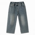thumbnail image 3 of TOWED22 Boys Wide-Leg Jeans Casual Blue Trousers Zipper Fly Baggy Denim Pants with Pockets Kids Cool Clothes(Blue,10-11 Y), 3 of 7