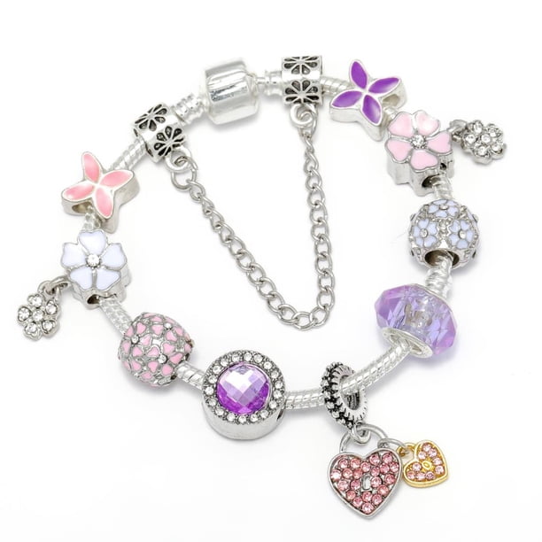 Seialoy, pulseras con colgante de llave de corazón Chapado en plata para mujeres, pulsera Original con cuentas de corona de princesa para niñas, joyería para esposa Tan Jianjun unisex