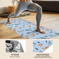 thumbnail image 4 of Blue Dinosaurs Leaves Pattern Hot Yoga Mat Towel Non Slip for Hot Yoga - Quick-Drying Yoga Mat Cover with 4 Corner Pockets with Travel Bag - Hot Yoga Towel Non Slip 70"x26", 4 of 6