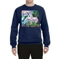 thumbnail image 2 of Unicorn Fanstasy Island Castle Animal Lover Unisex Crewneck Graphic Sweatshirt, Navy, 3XL, 2 of 3